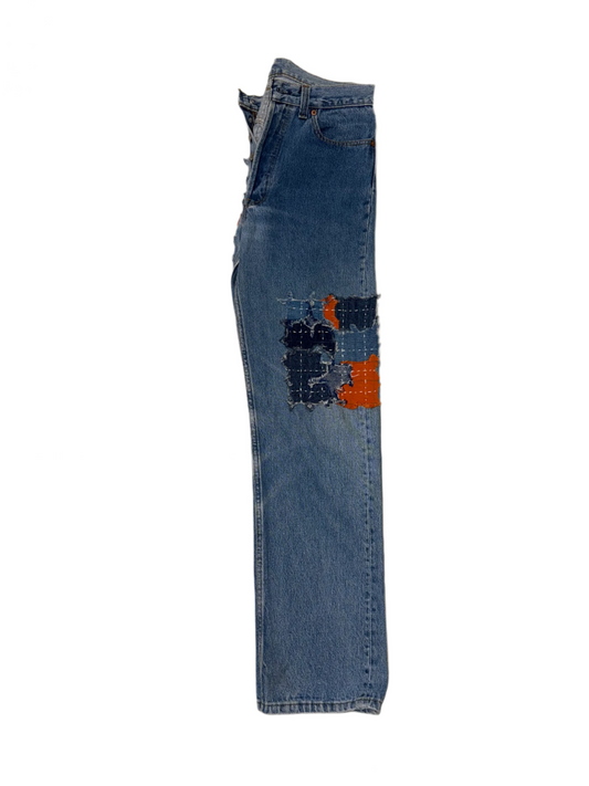 Vintage Boro-Patched Levi’s Denim – Made in USA