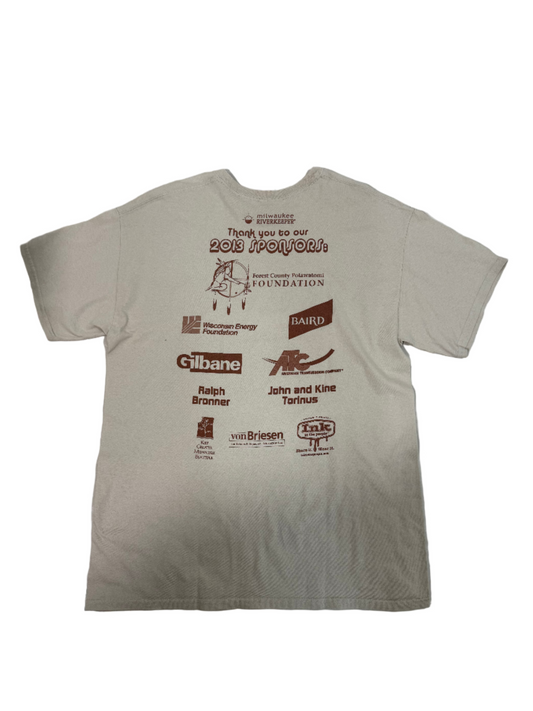 Gildan Heavy Cotton T-Shirt – “Milwaukee Rivers” – Mustard (Worn, Shrunk to M/L)