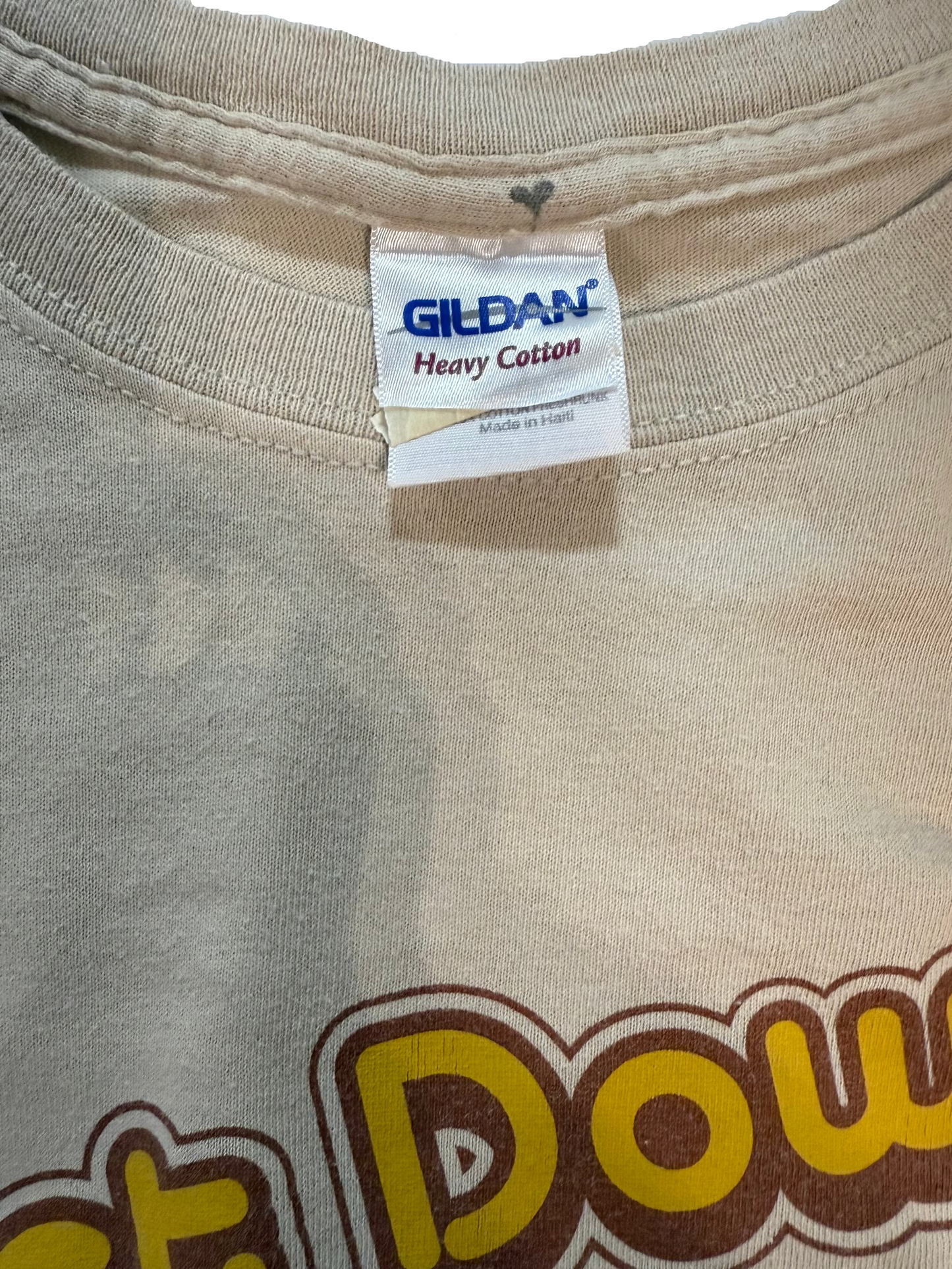 Gildan Heavy Cotton T-Shirt – “Milwaukee Rivers” – Mustard (Worn, Shrunk to M/L)