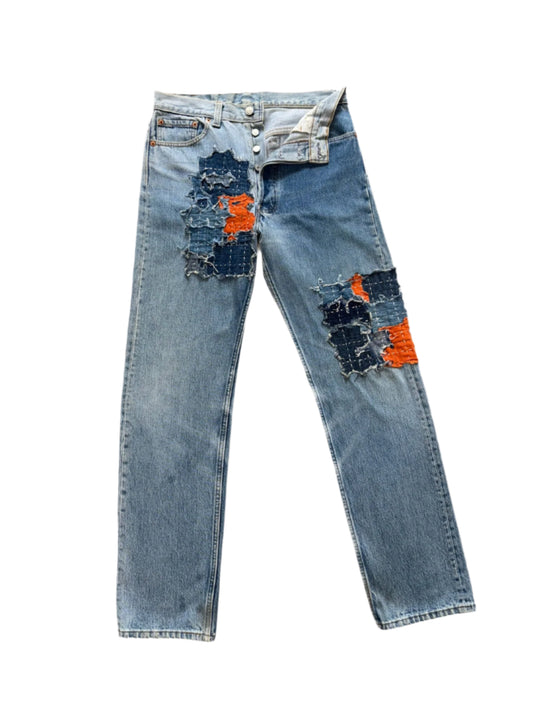 Vintage Boro-Patched Levi’s Denim – Made in USA