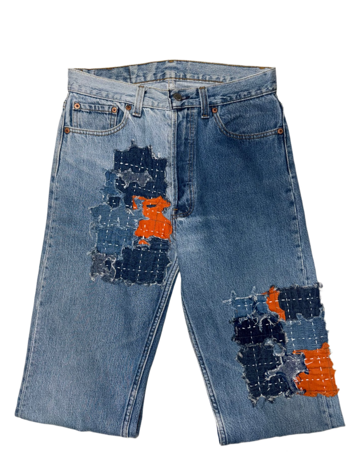 Vintage Boro-Patched Levi’s Denim – Made in USA